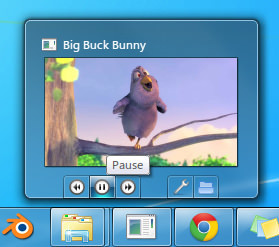 Media player thumbnail toolbar