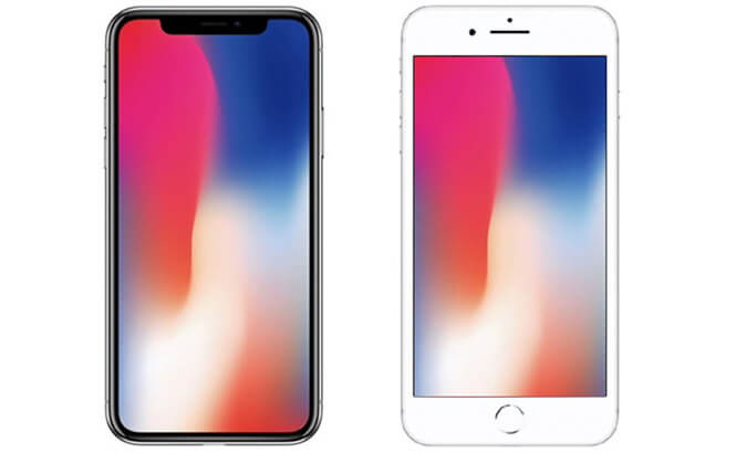 Edge-to-edge Display iPhone X vs iPhone 8